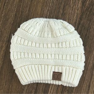 CC Exclusives Knit Beanie w/ hole for ponytail